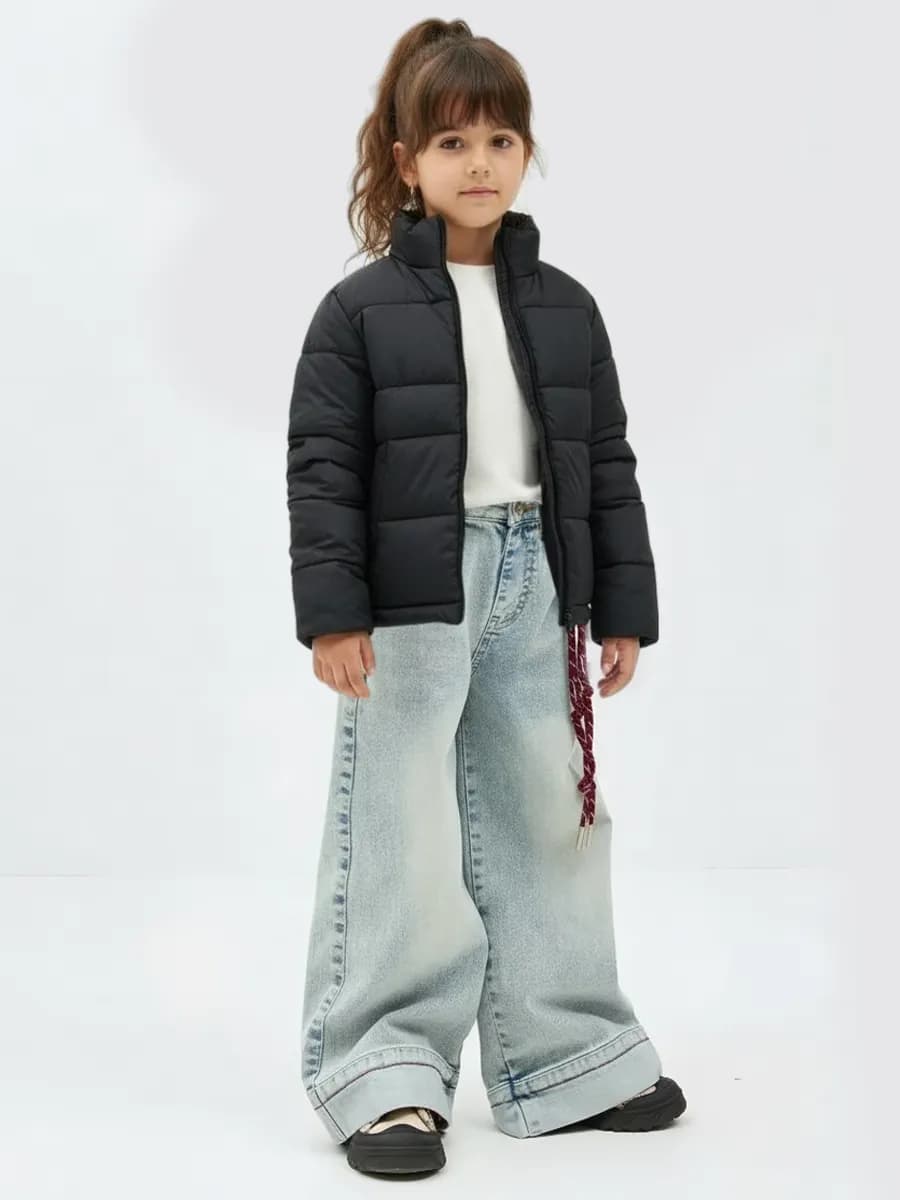 Джинсы для девочки на резинке широкие палаццо