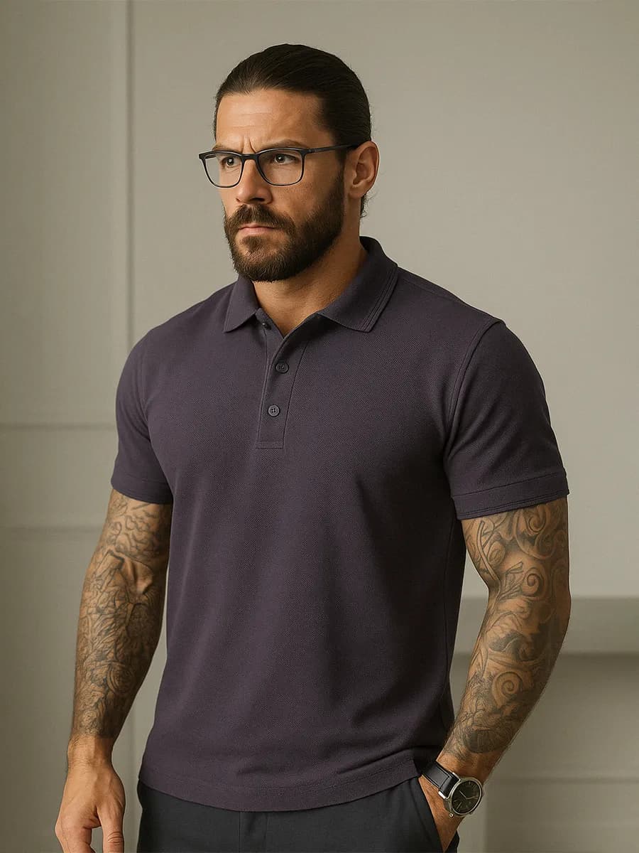 Базовая футболка поло однотонная