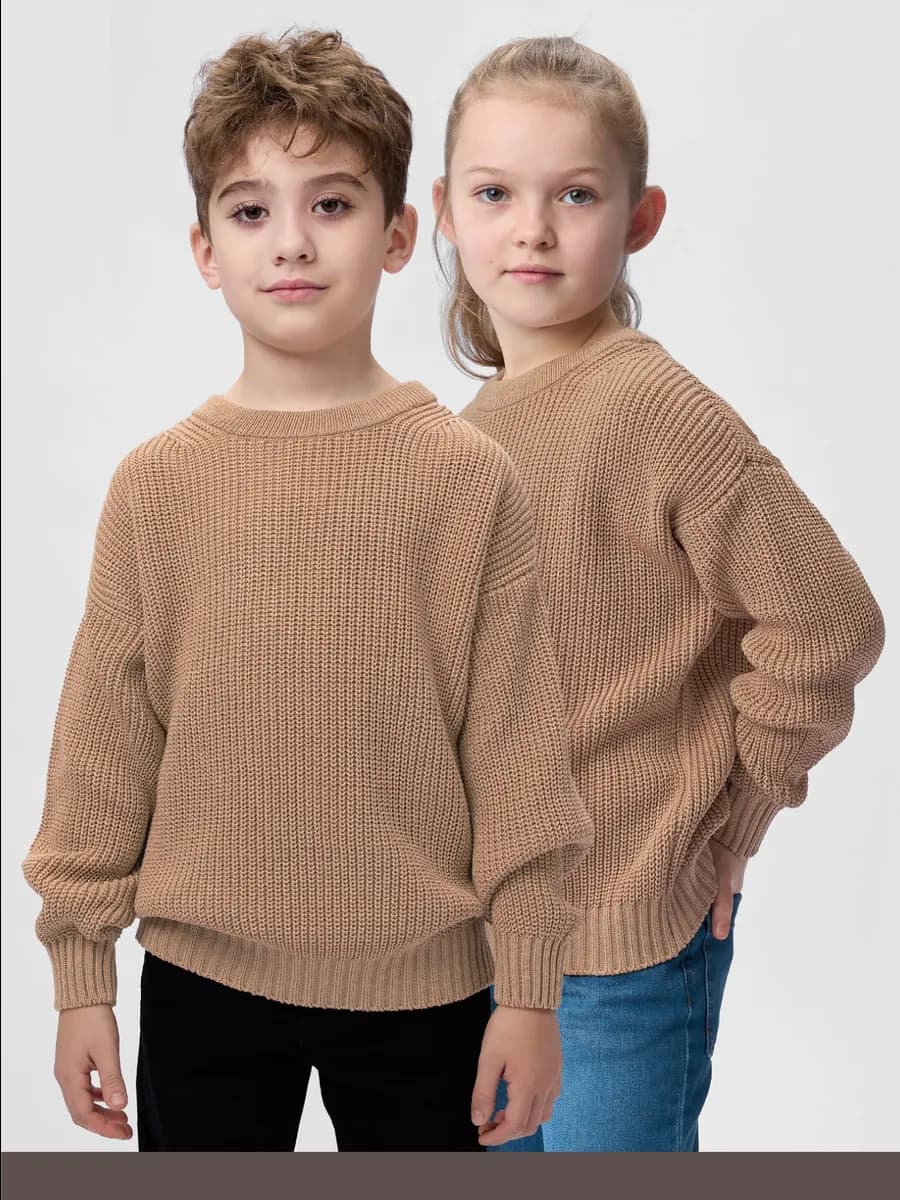 Джемпер для девочки и мальчика вязаный детский оверсайз