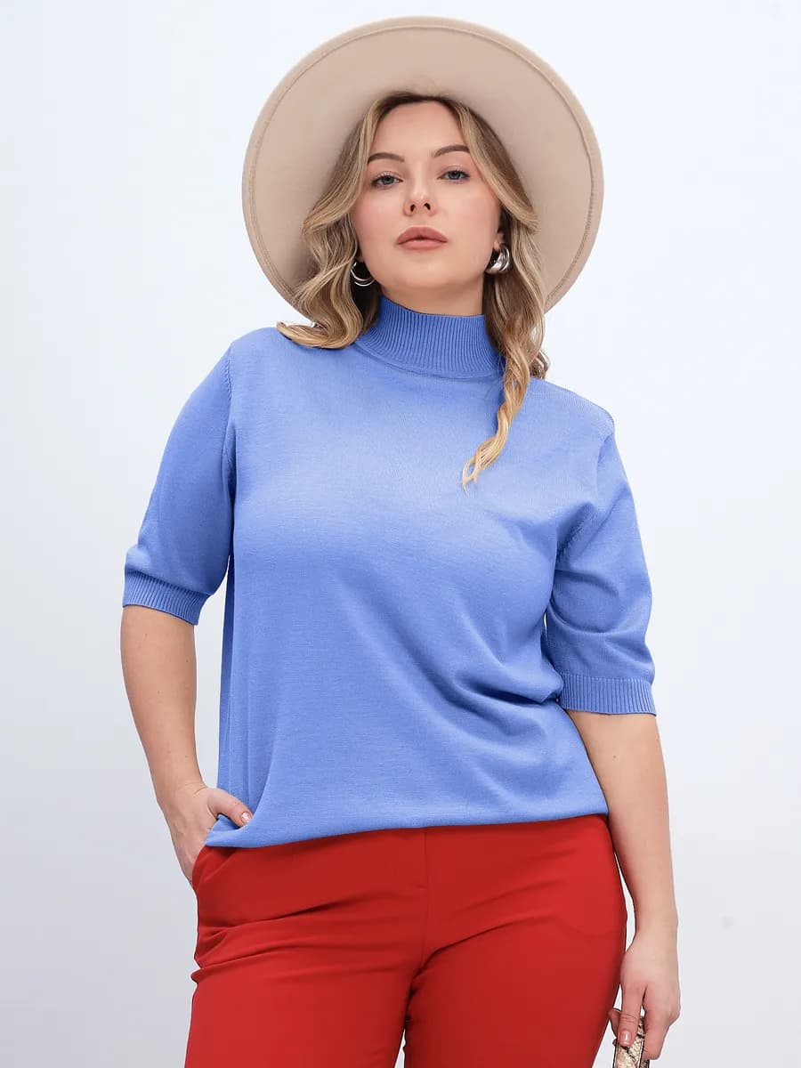 Джемпер с коротким рукавом тонкий