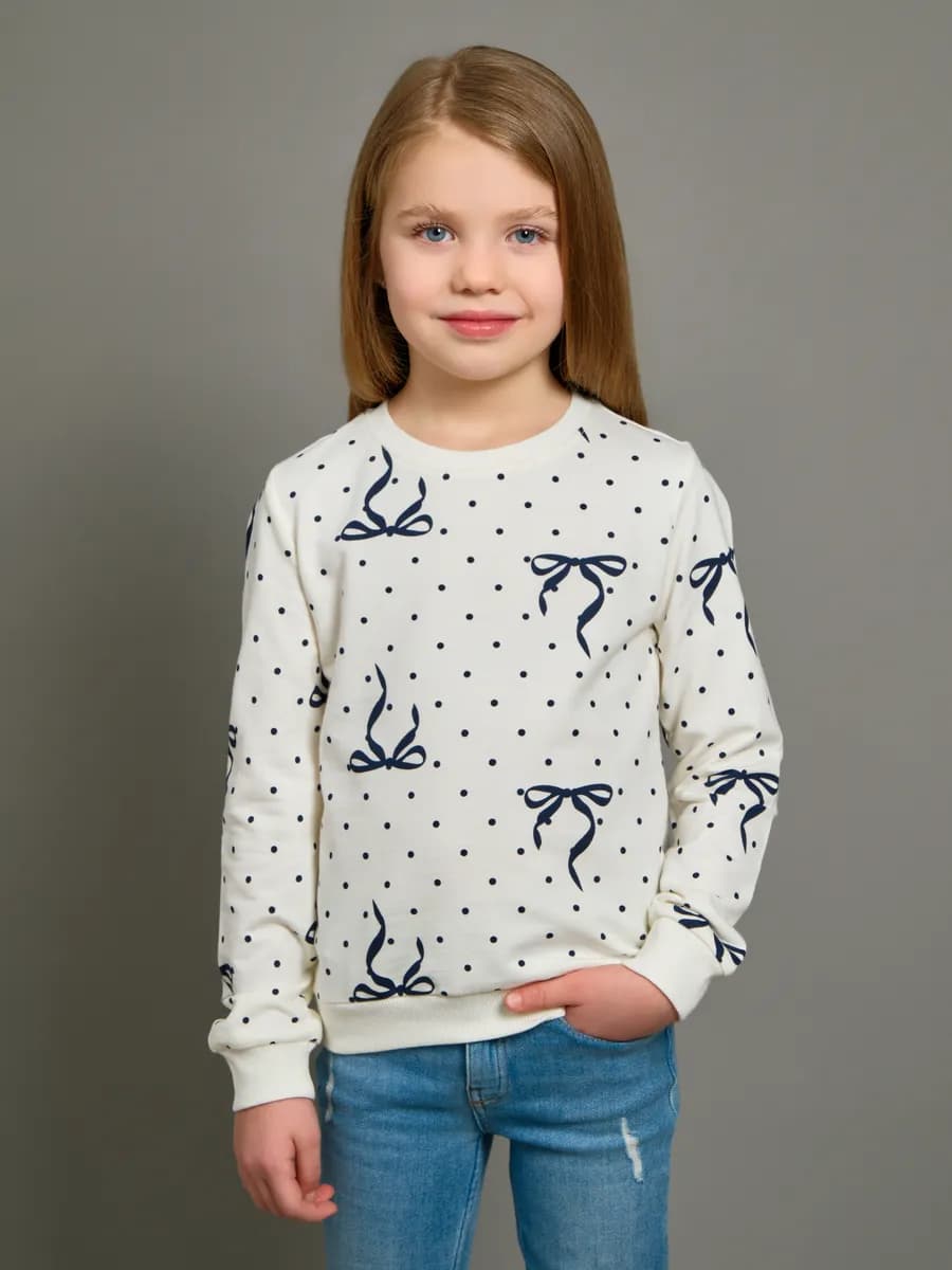 Толстовка свитшот без начеса с принтом