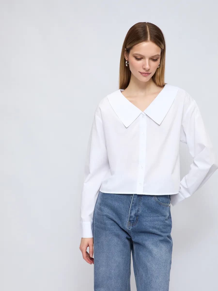 Женская блузка-рубашка с воротником
