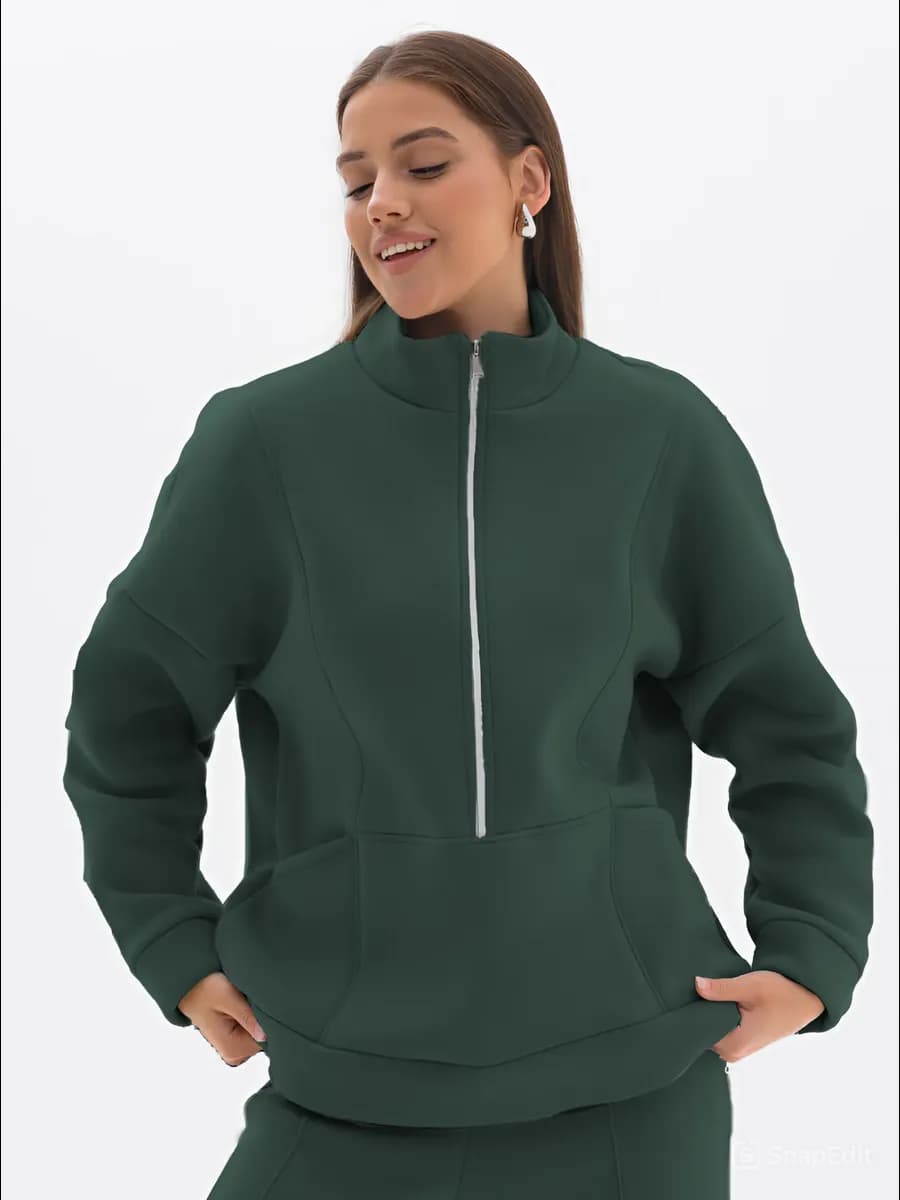 Свитшот теплый с начесом на молнии