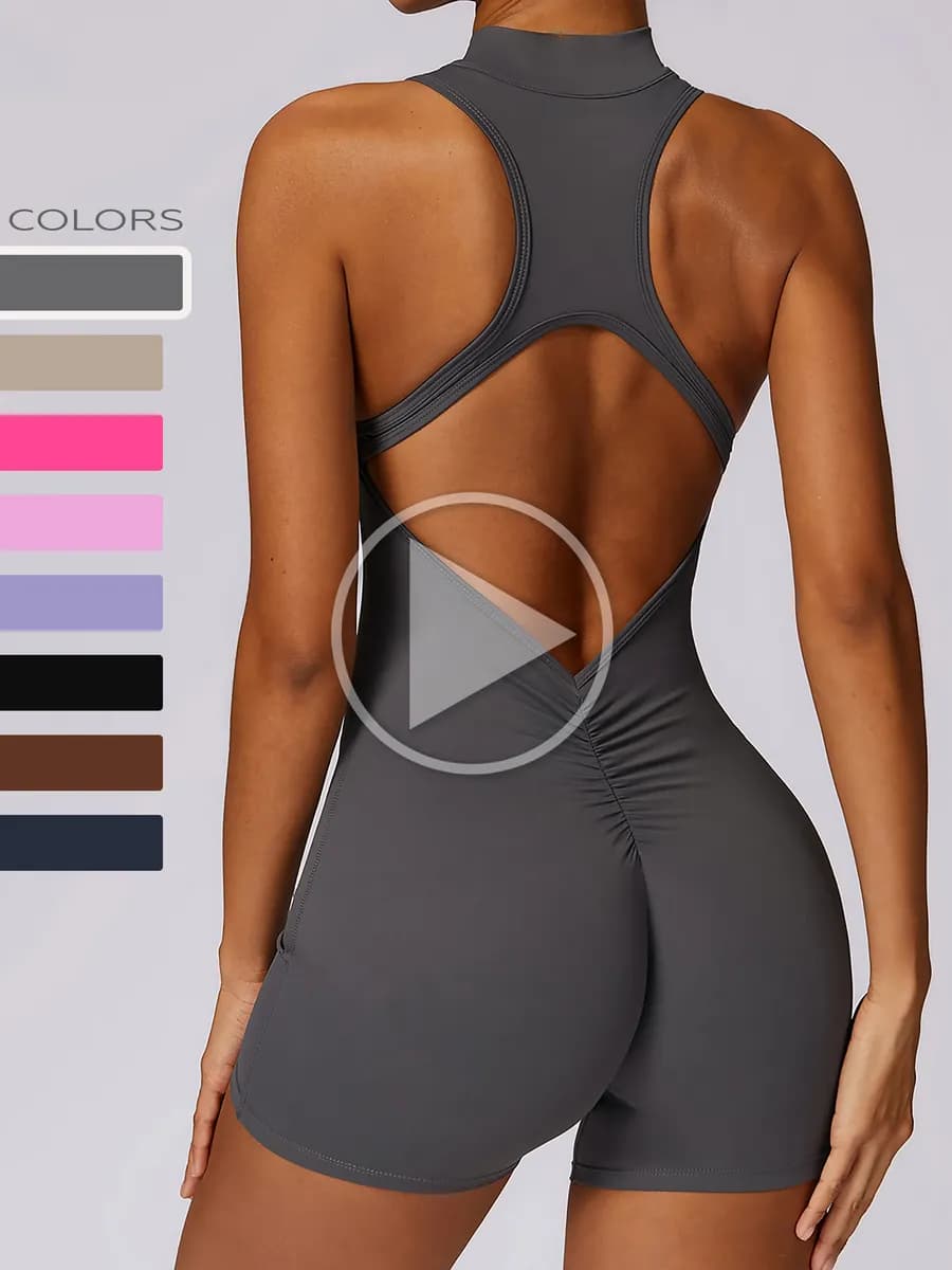 Комбинезон спортивный для фитнеса короткий с шортами