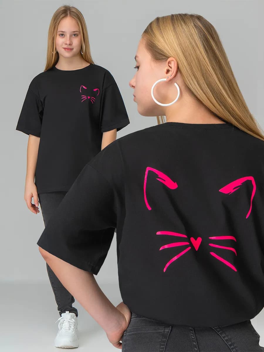 Футболка оверсайз с принтом подростковая