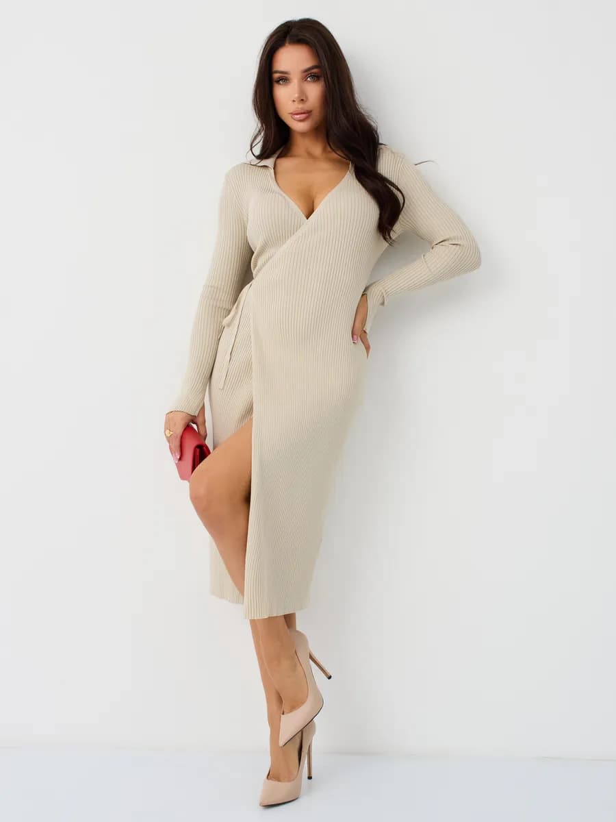 Платье лапша трикотажное на запах