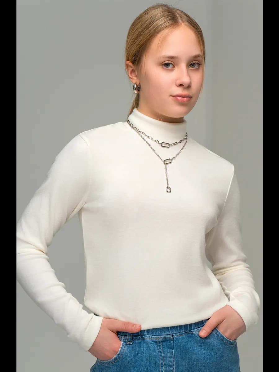 Водолазка в рубчик с воротником стойкой школьная