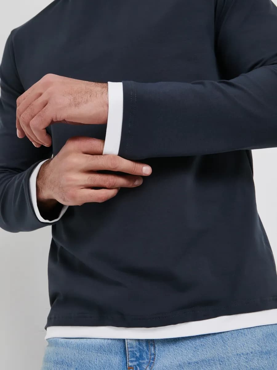 Лонгслив с длинным рукавом двойной многослойный