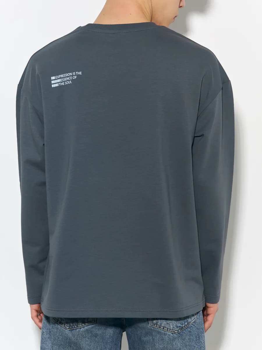 Лонгслив мужской оверсайз серый
