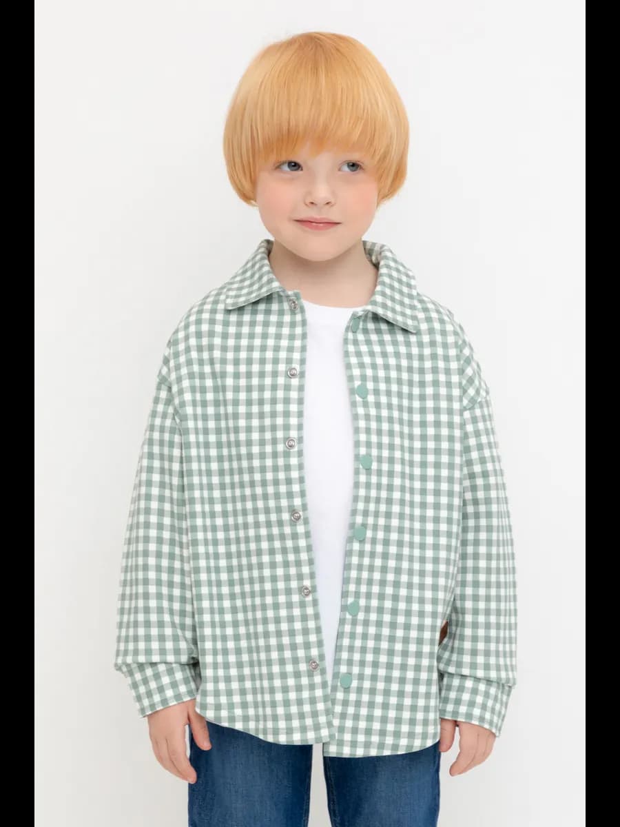 Рубашка для мальчика клетчатая с длинным рукавом