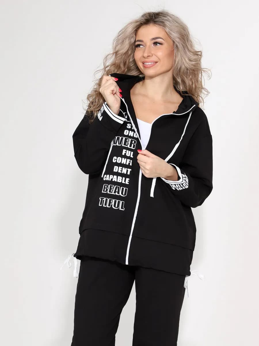 Спортивный костюм на молнии без начеса больших размеров