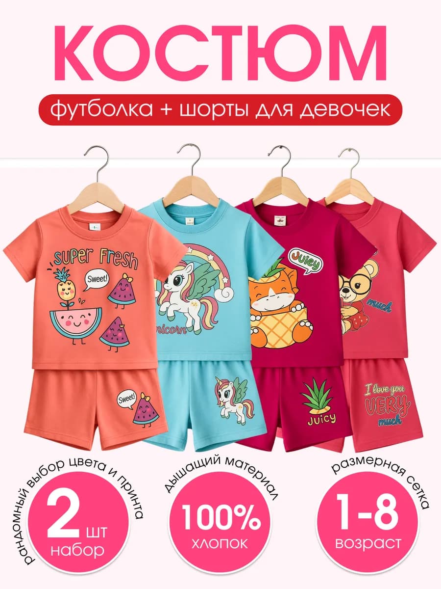 Костюм с шортами летний детский набор из 2 шт