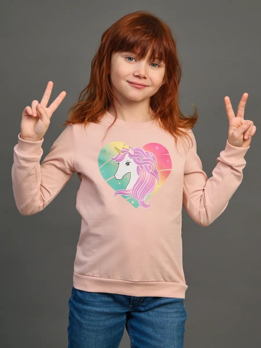 Толстовка свитшот без начеса с принтом