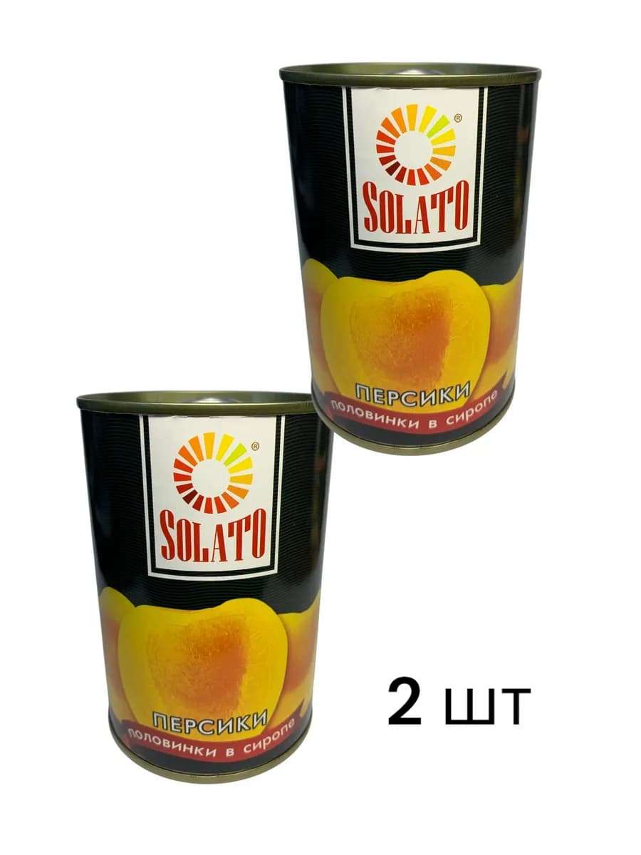 Персики консервированные половинки в сиропе 425мл 2 шт