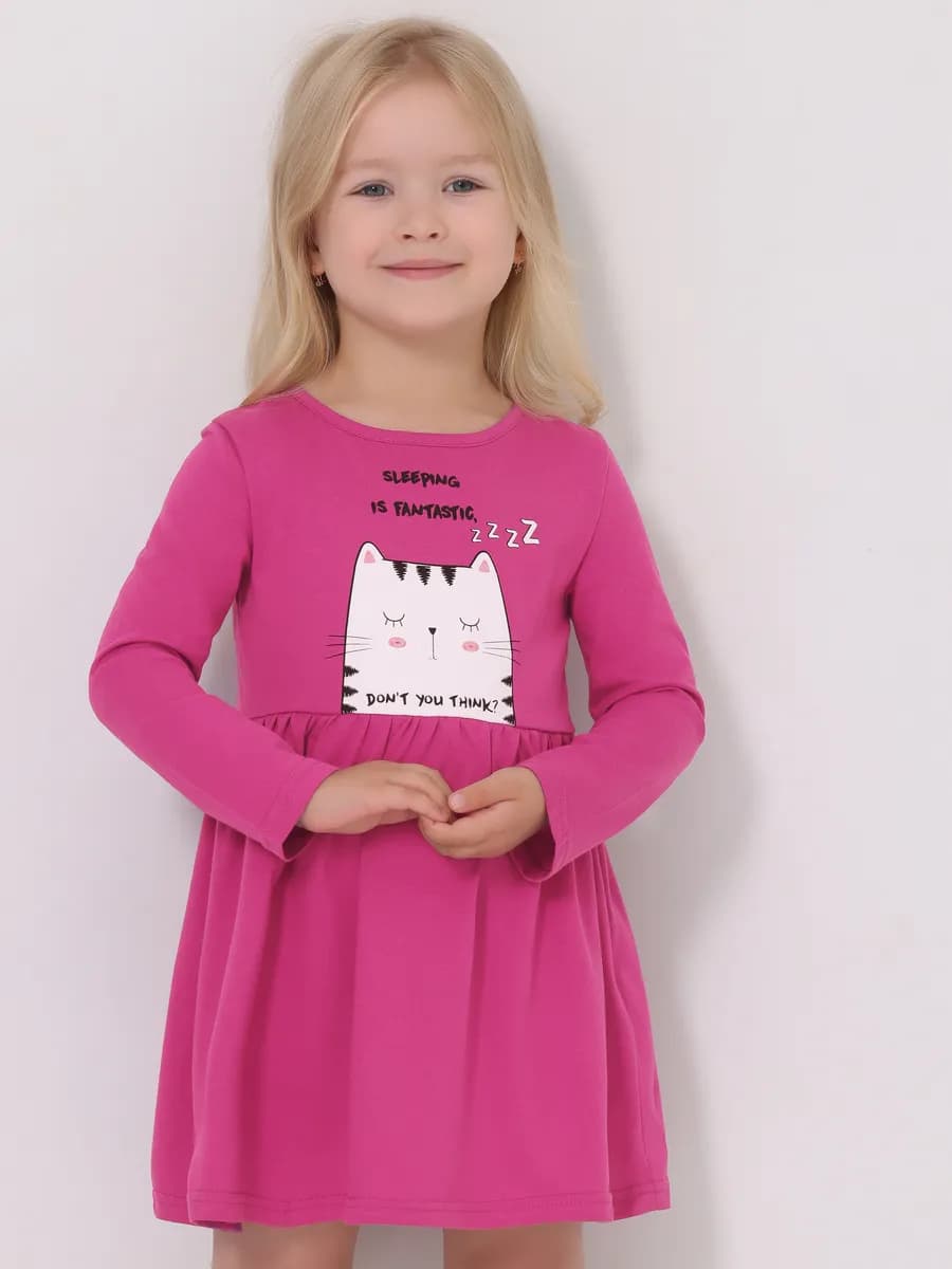 Платье в садик с длинным рукавом