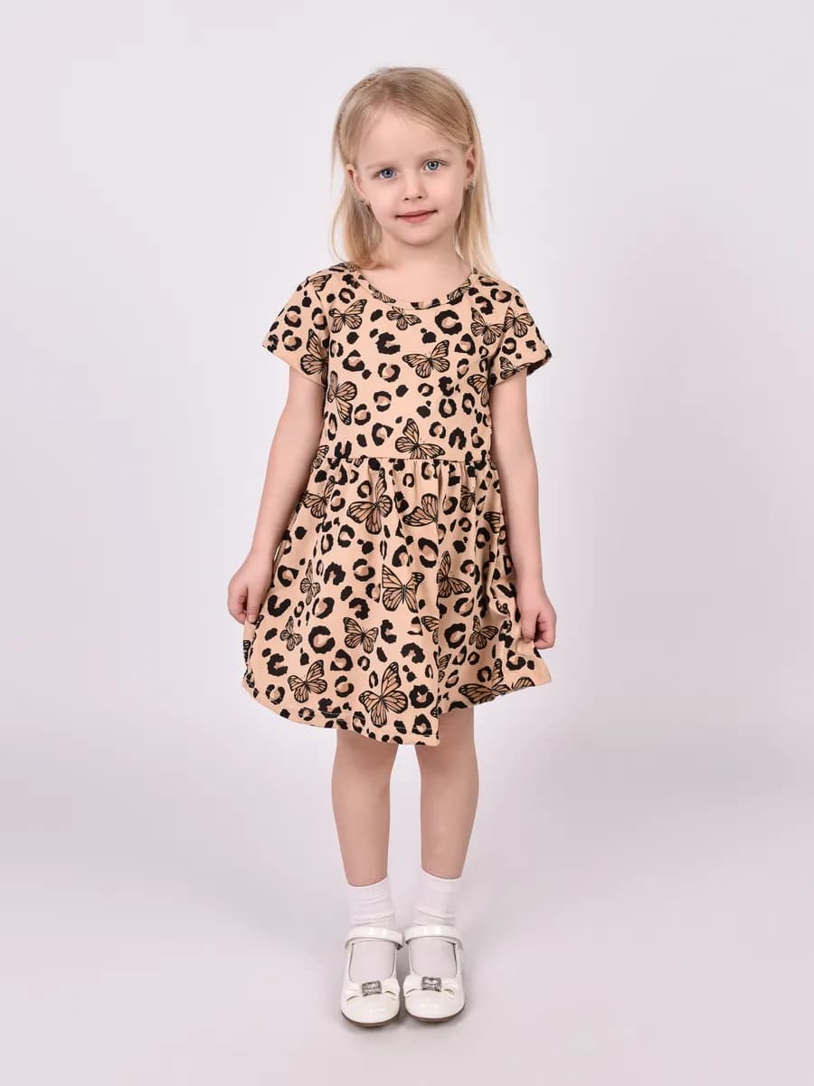 Платье в садик с коротким рукавом