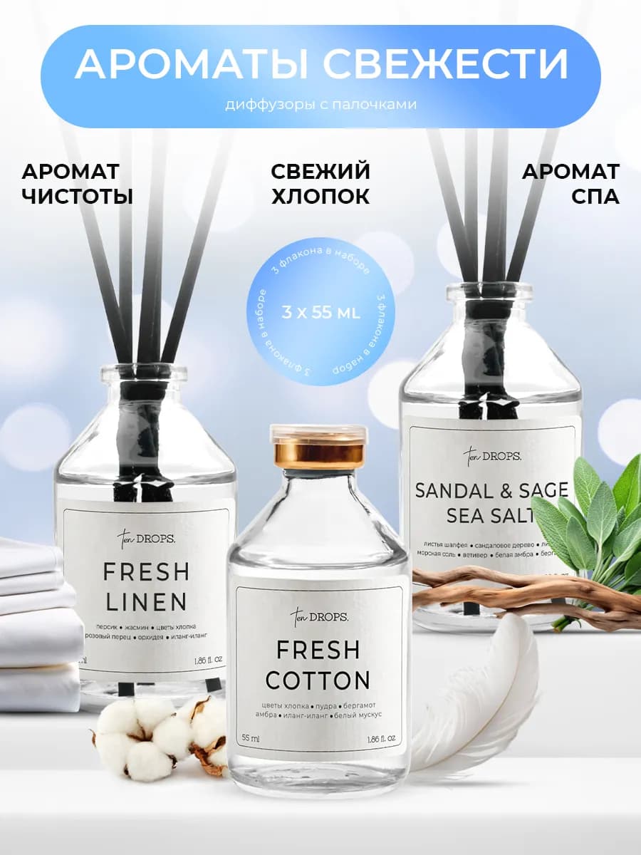 Диффузор для дома с палочками 3 шт