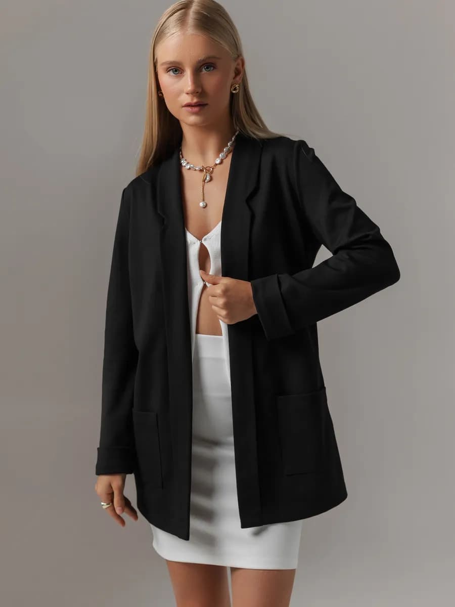 Пиджак трикотажный удлиненный