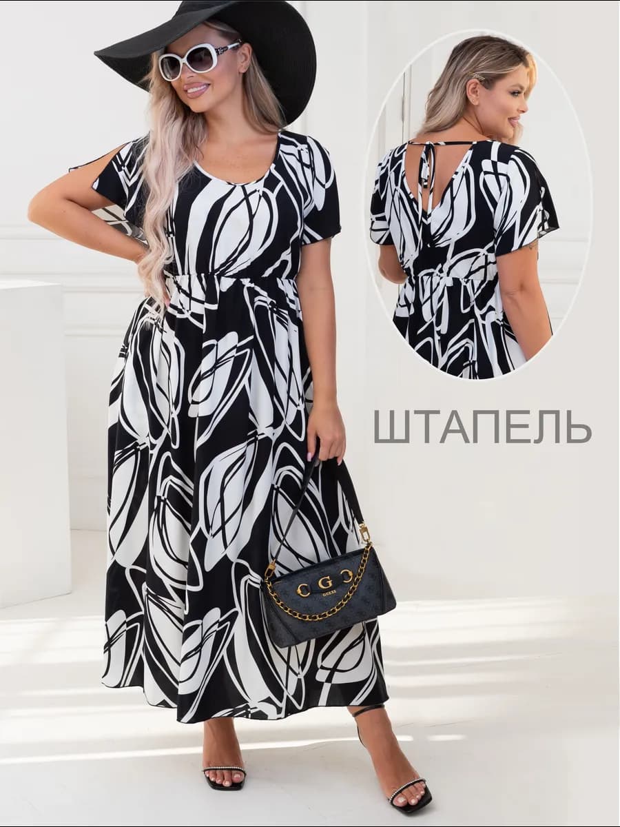 Платье штапельное большого размера