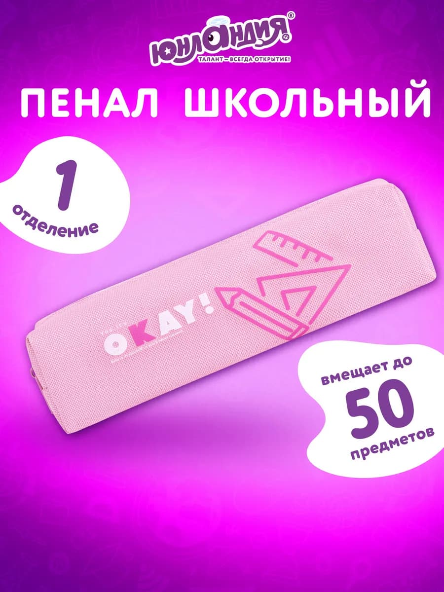 Пенал школьный для девочек для карандашей, ручек 1 отделение