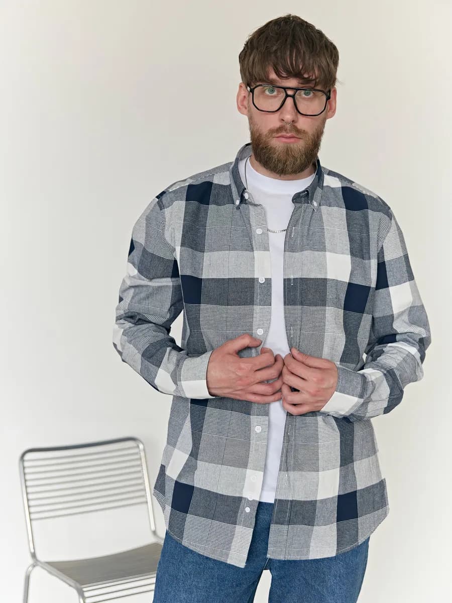 Рубашка клетчатая летняя