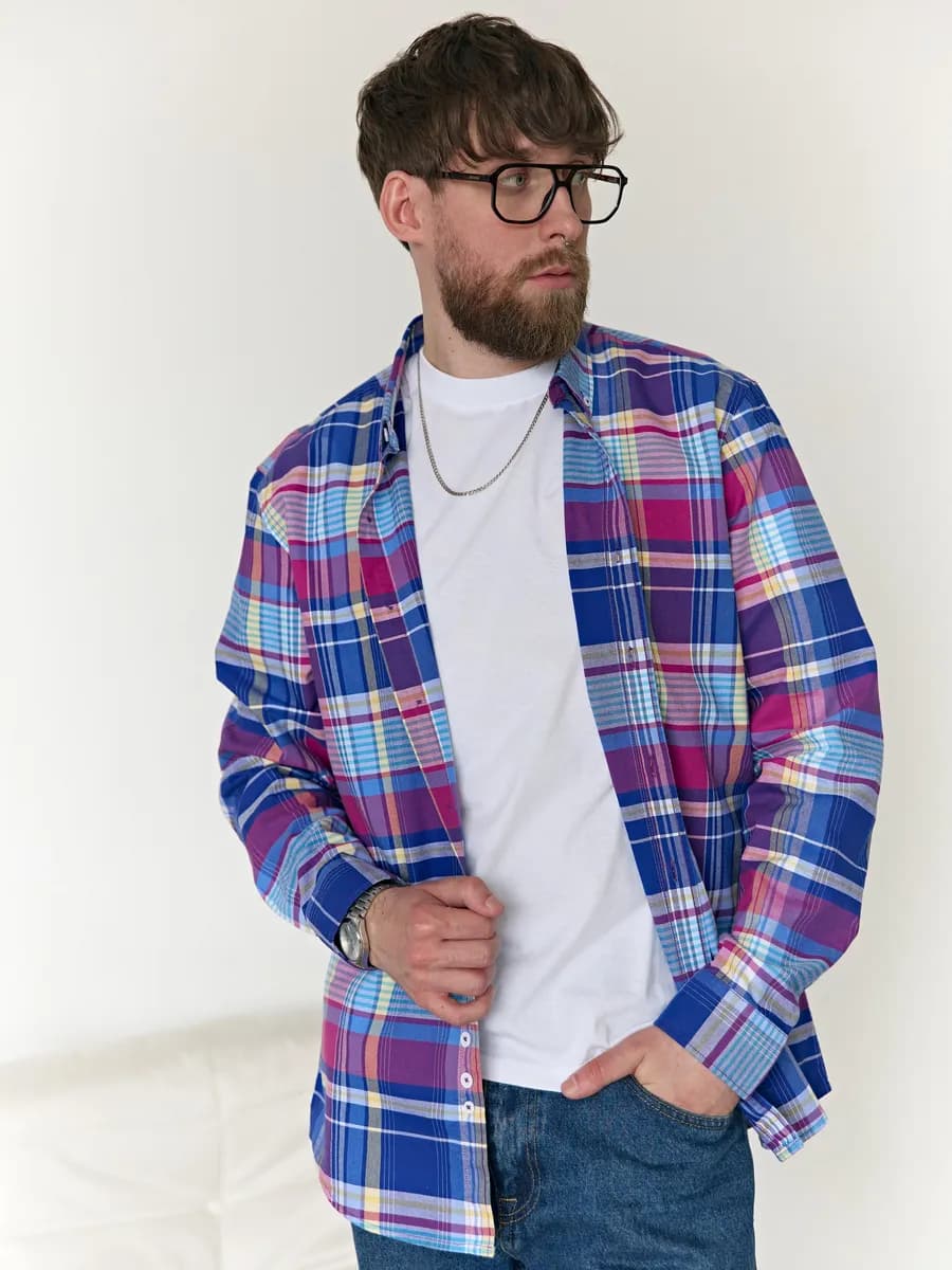 Рубашка клетчатая летняя