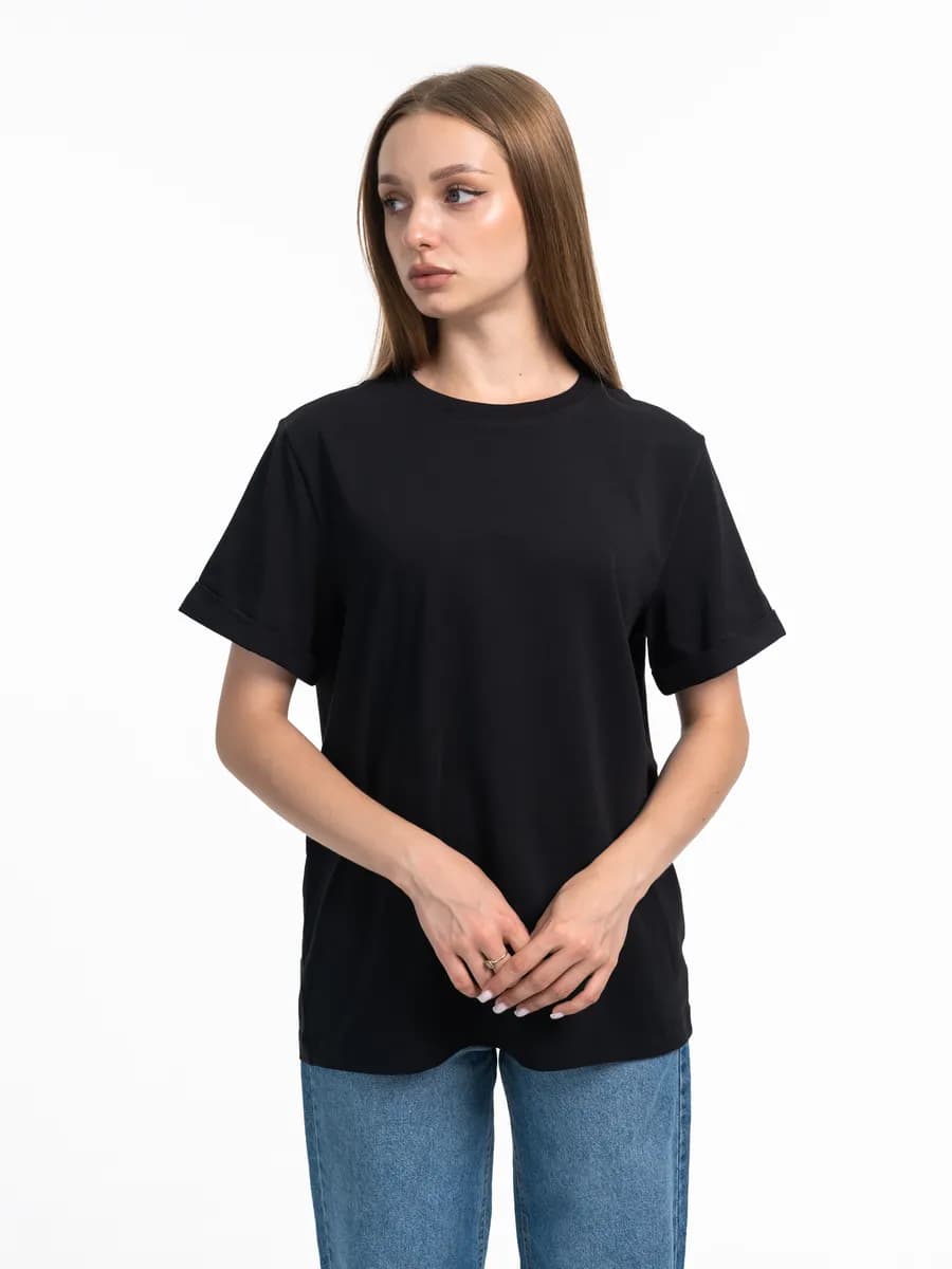 Футболка хлопок с эластаном однотонная