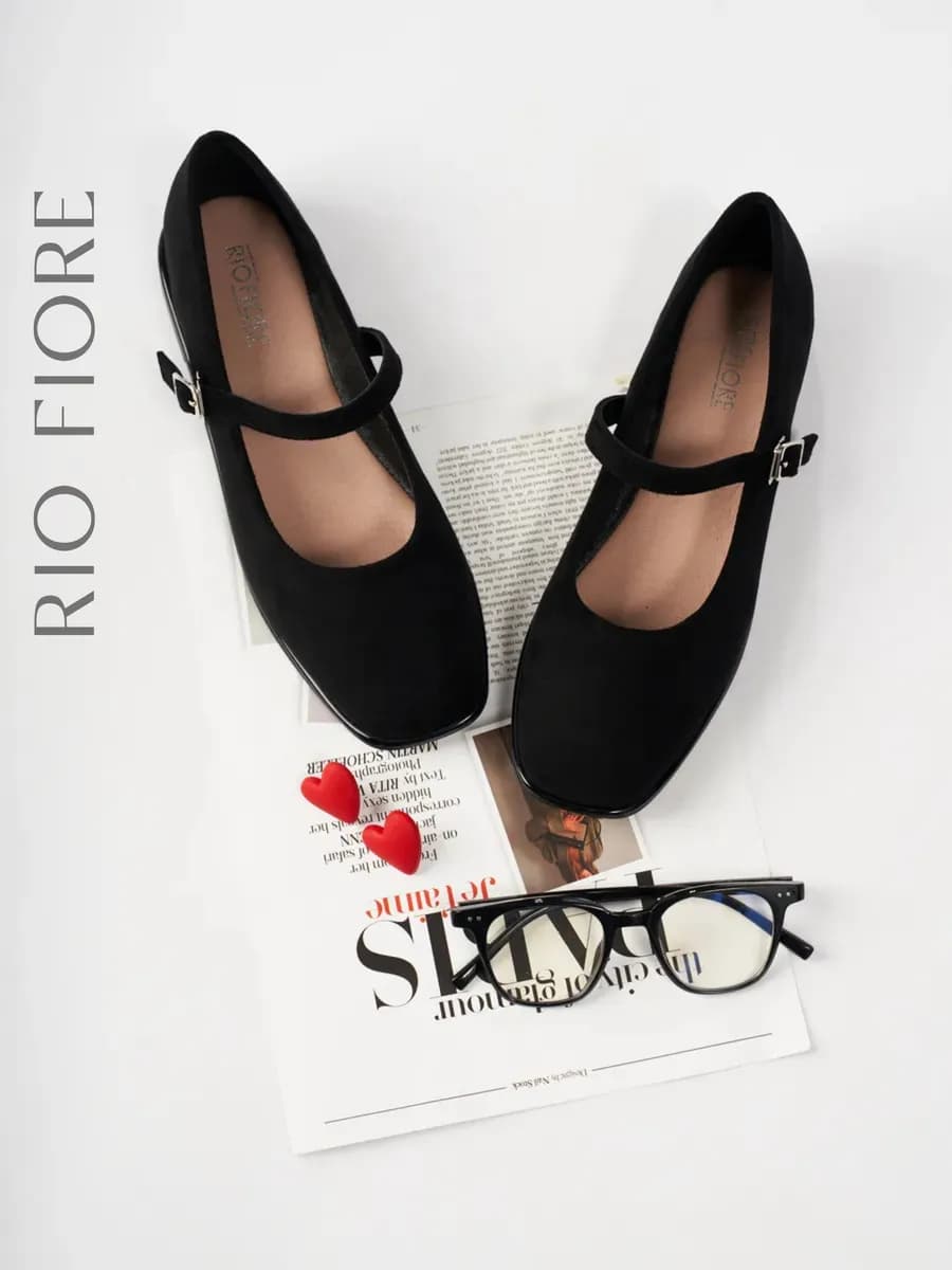 Балетки замшевые с квадратным носом