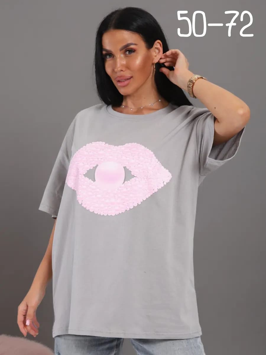 Футболка оверсайз больших размеров длинная