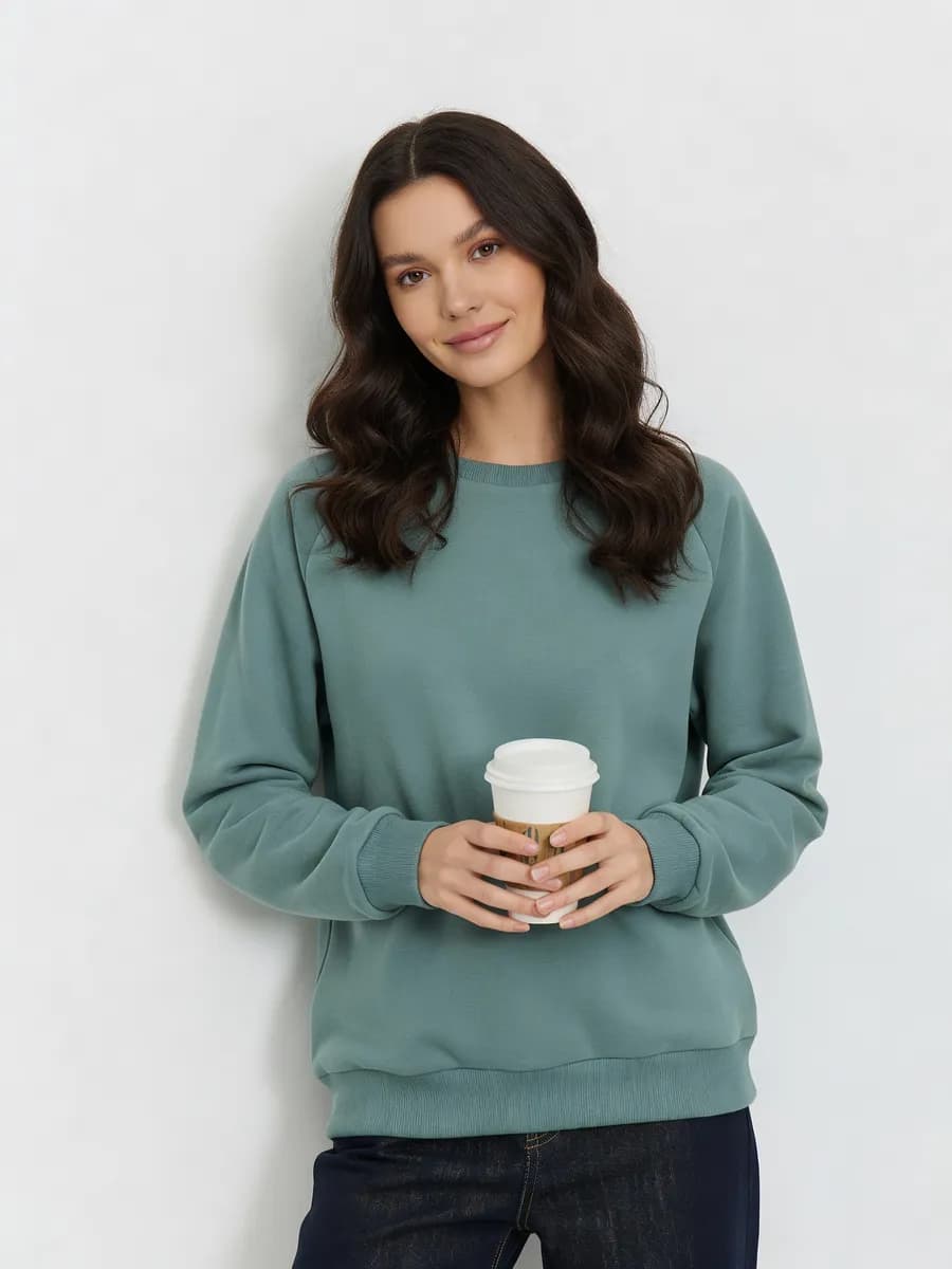 Свитшот оверсайз без начеса хлопок