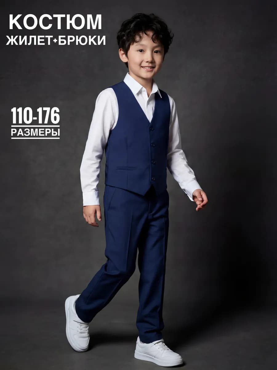 Костюм школьный двойка с жилеткой