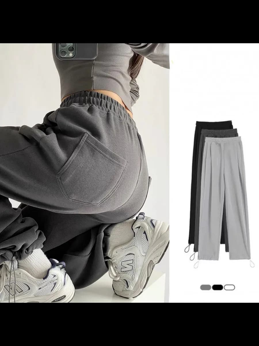 Брюки широкие спортивные c карманами