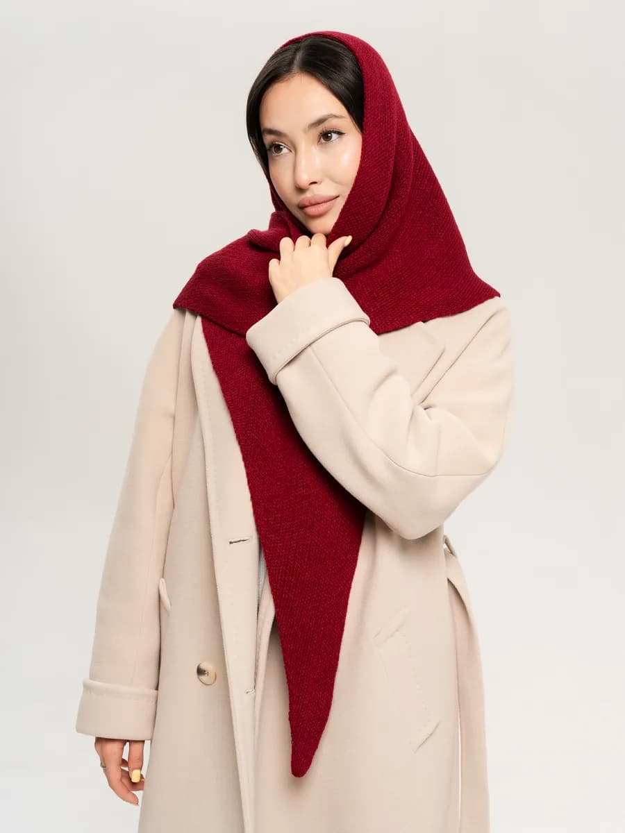 Косынка шаль вязаная теплая