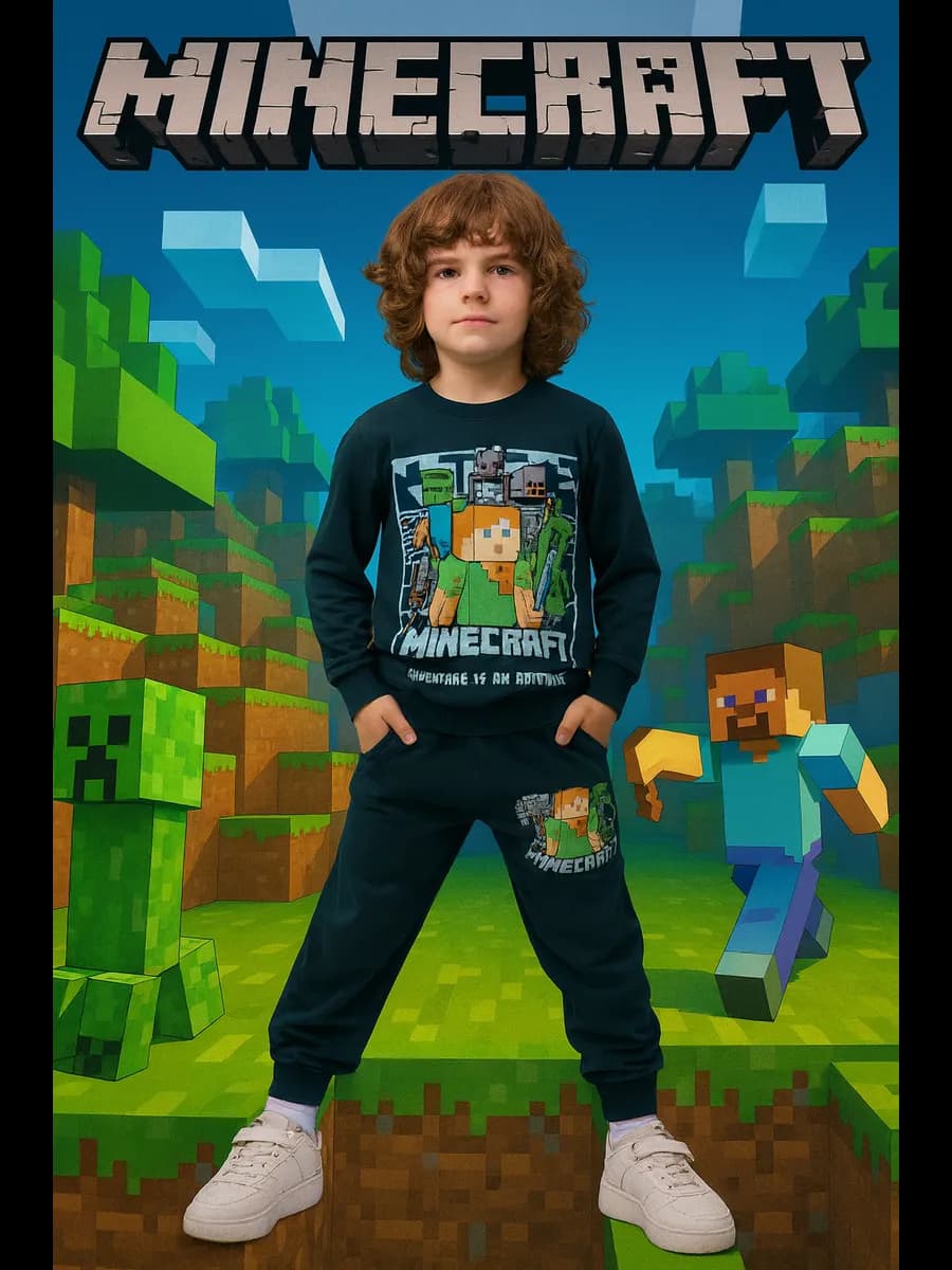 Костюм спортивный с принтом майнкрафта