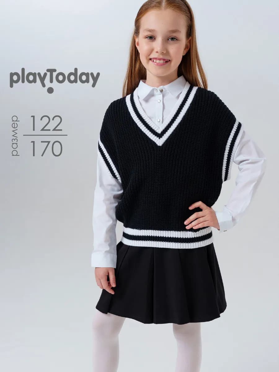 Жилет вязаный оверсайз для подростка в школу