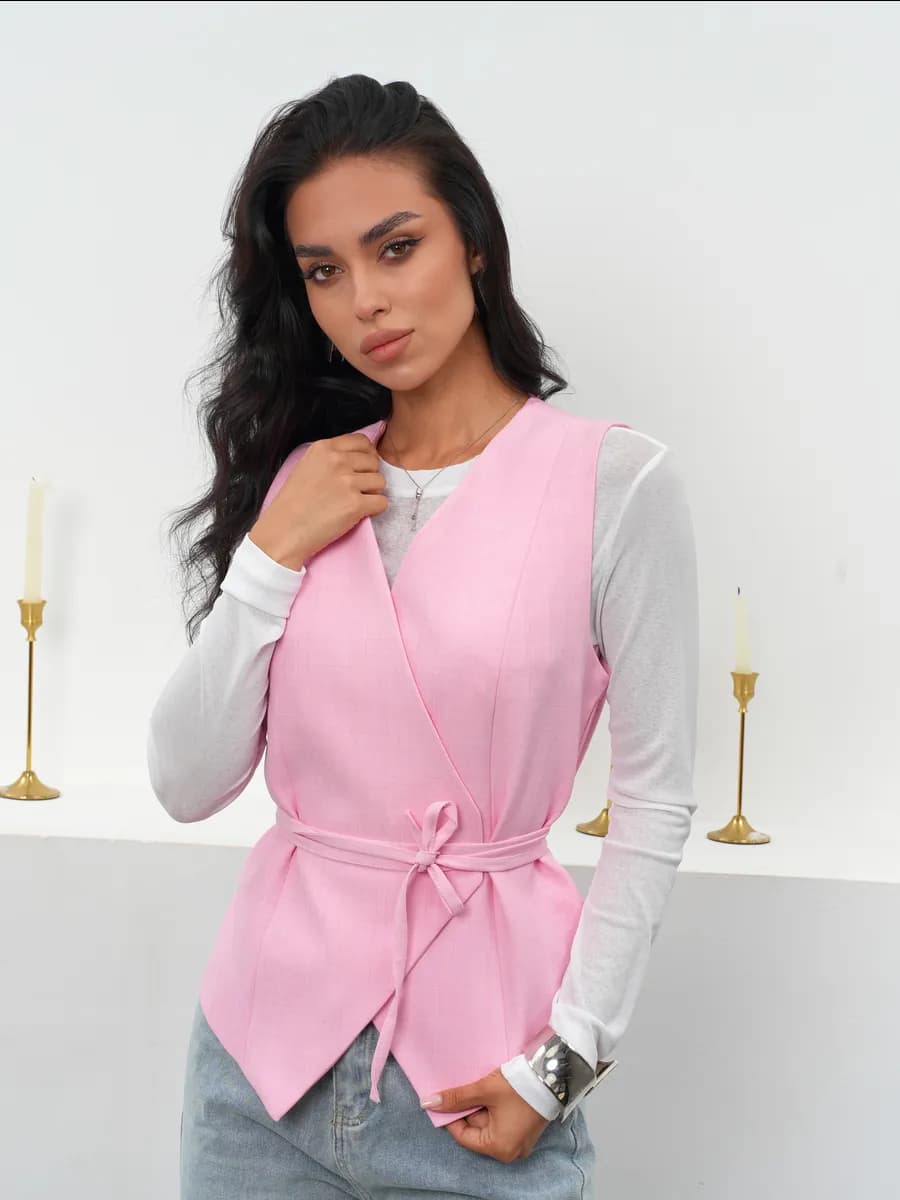 Укороченный жилет классический костюмный