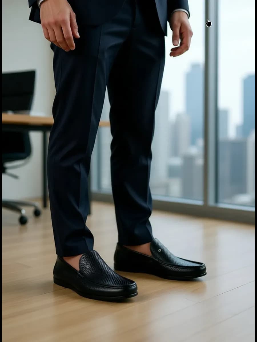 Мокасины перфорированные из натуральной кожи