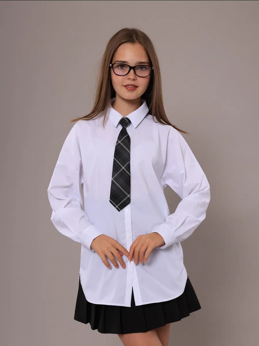 Рубашка школьная белая оверсайз