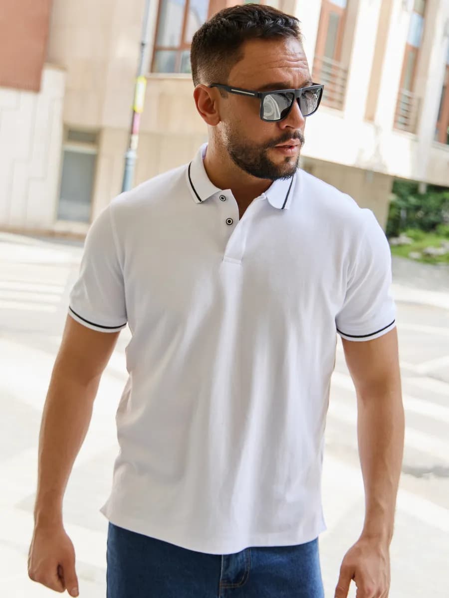 Футболка поло хлопок с коротким рукавом