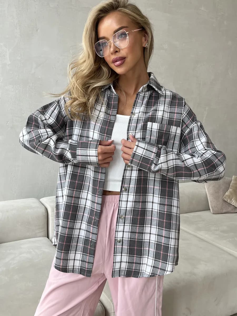 Рубашка в клетку оверсайз