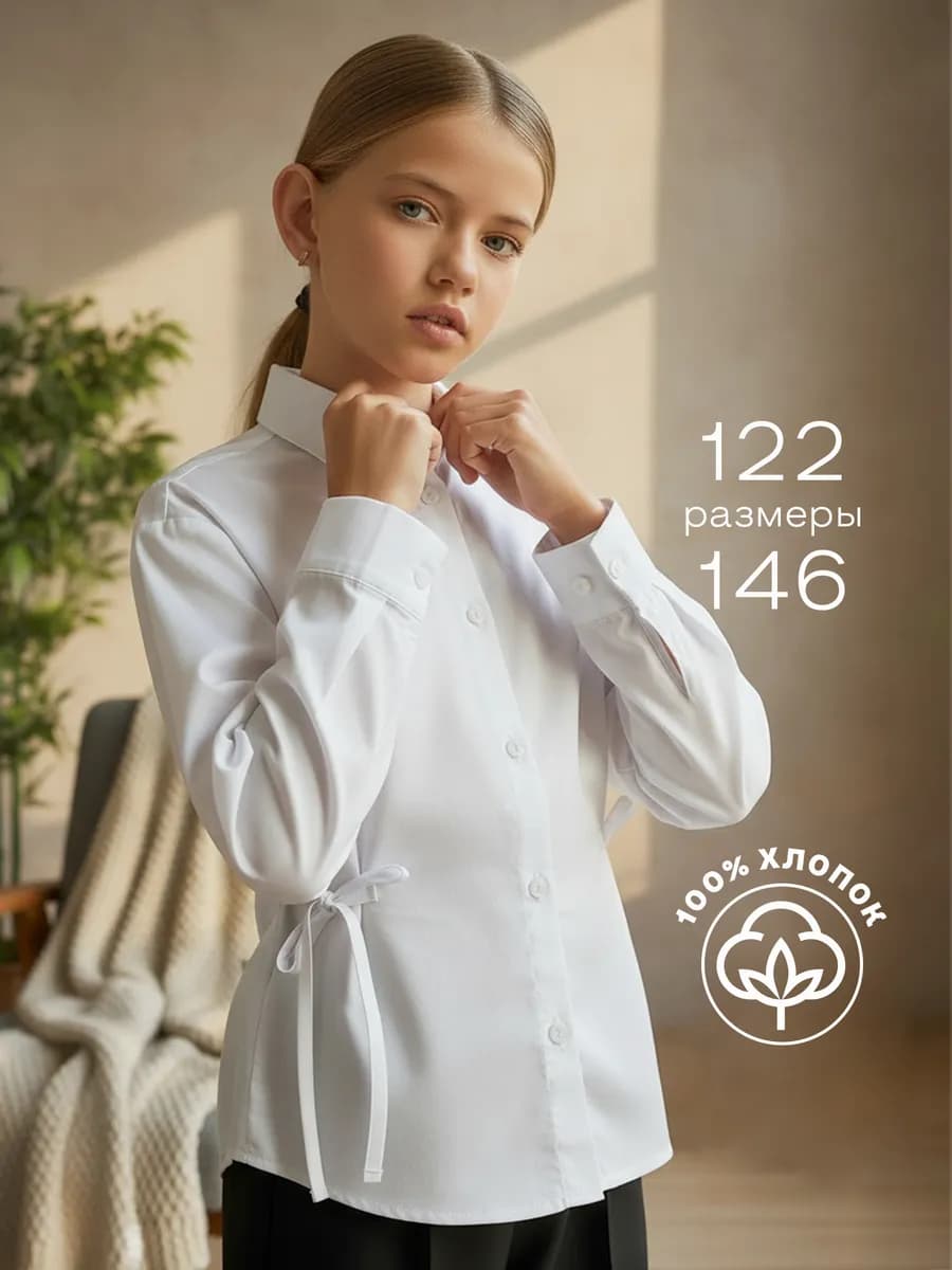 Блузка школьная хлопковая
