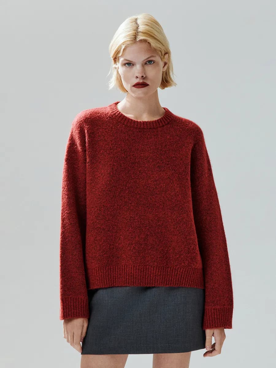 Джемпер базовый вязаный с шерстью оверсайз