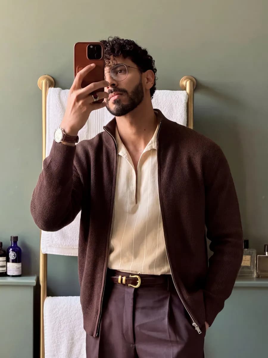 Джемпер вязаный на молнии