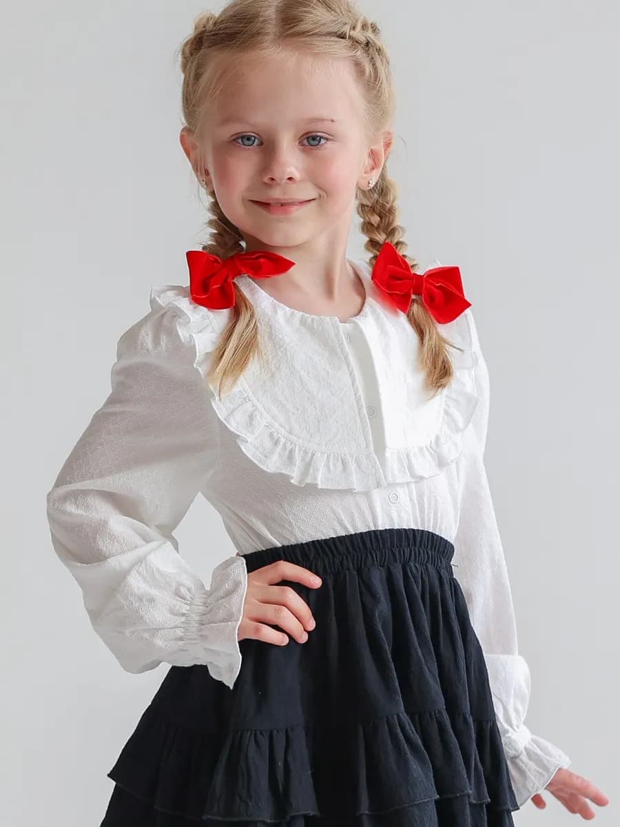 Блузка школьная нарядная на кнопках