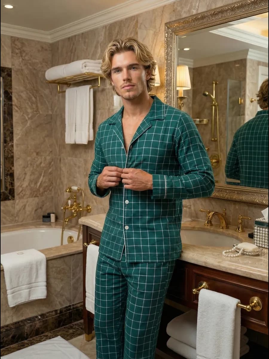 Пижама со штанами и рубашкой домашний костюм