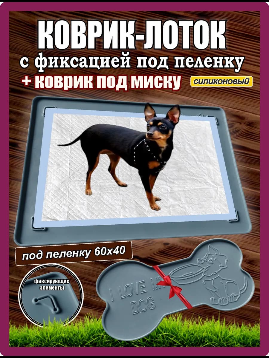 Лоток для собак под пеленку 60х40 силиконовый