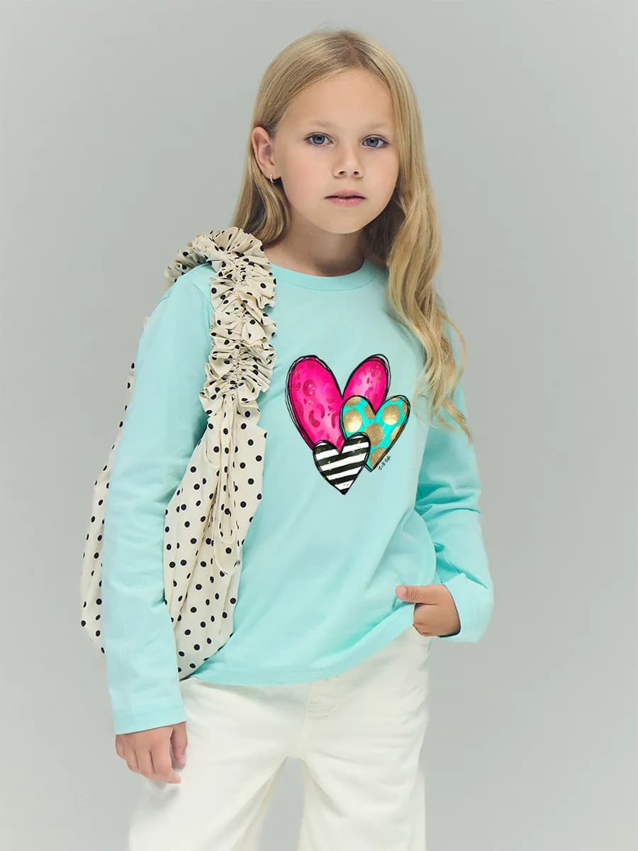 Лонгслив с принтом детский