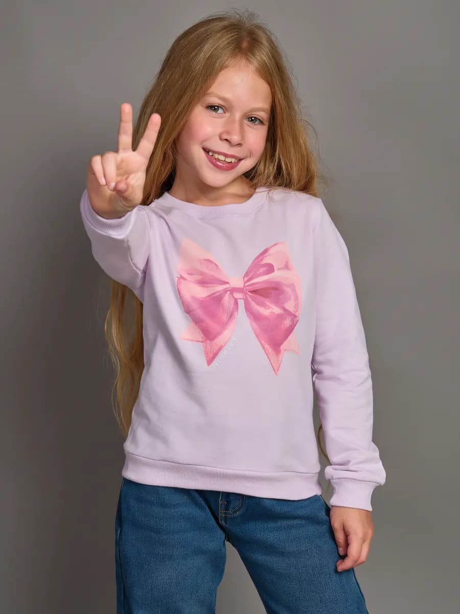 Толстовка свитшот без начеса с принтом