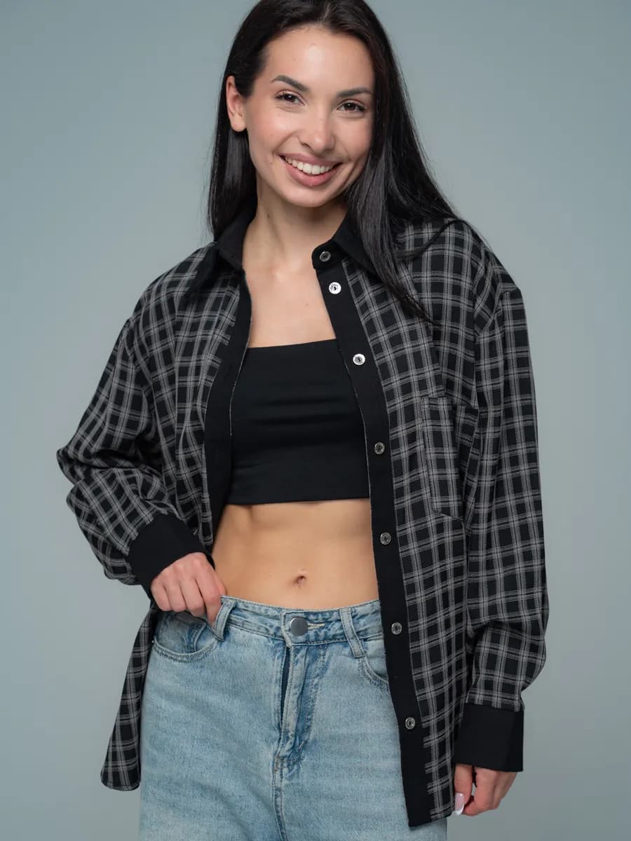 Рубашка в клетку оверсайз