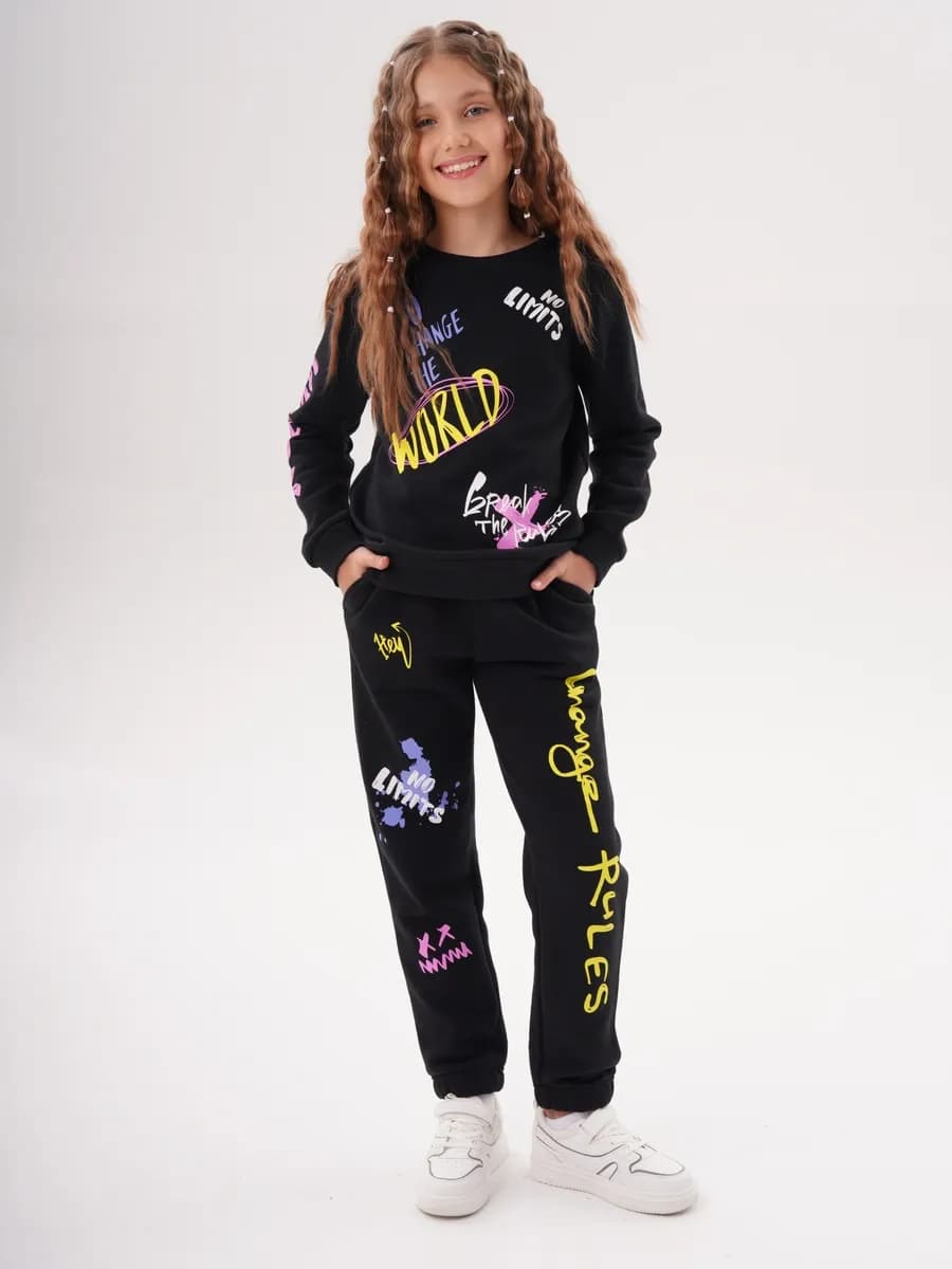 Спортивный костюм для девочки в школу с начесом